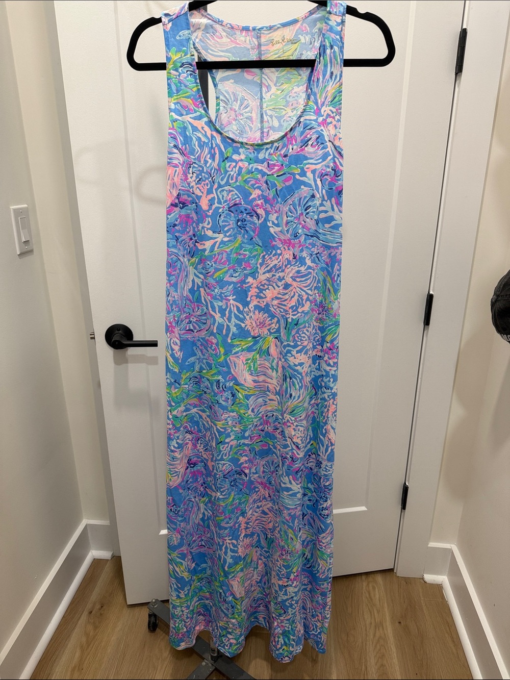 Lilly Pulitzer Blue Pink Green Printed Maxi Dress